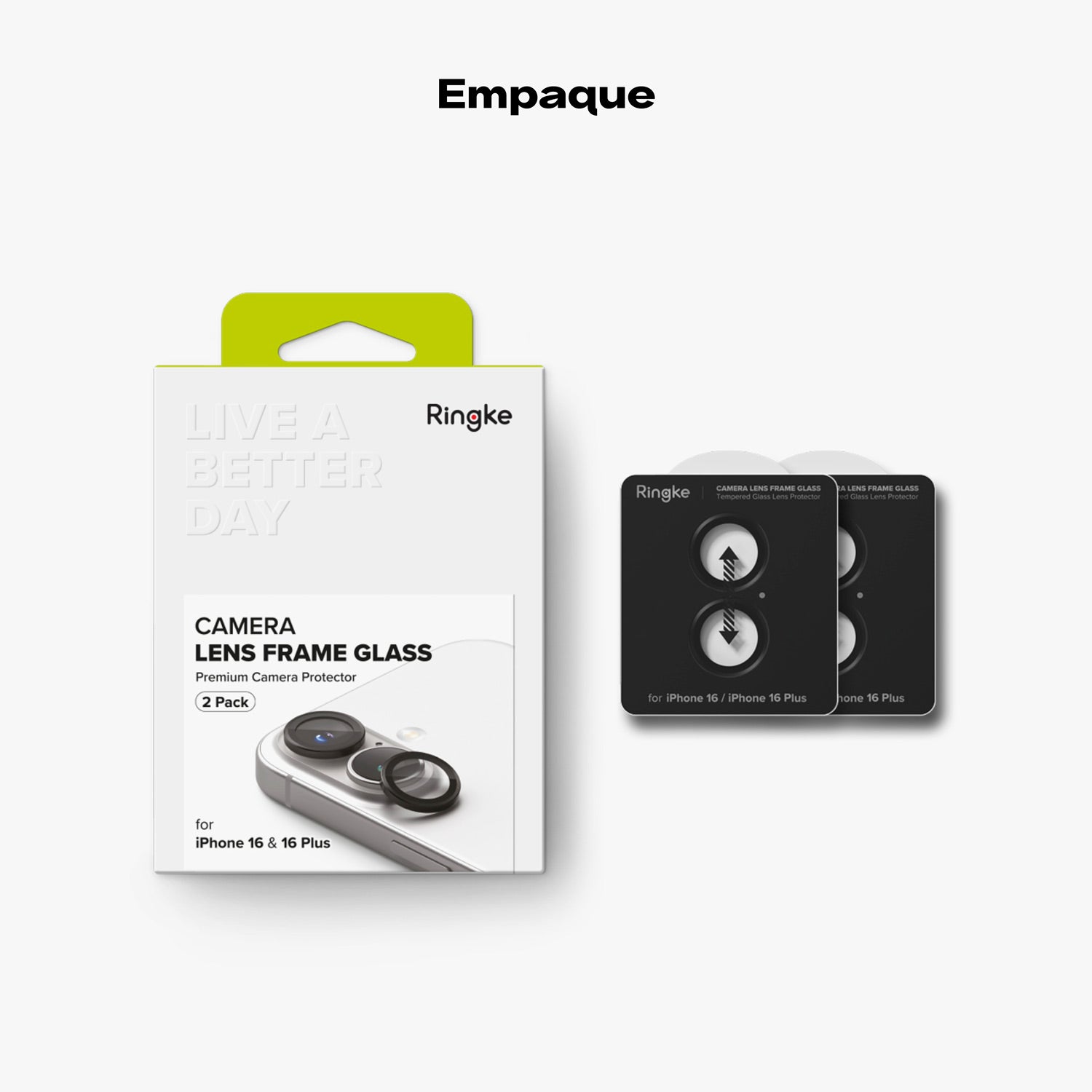 Protector de Cámara Ringke Lens Frame Para iPhone 16 Plus / iPhone 16 (instalador)