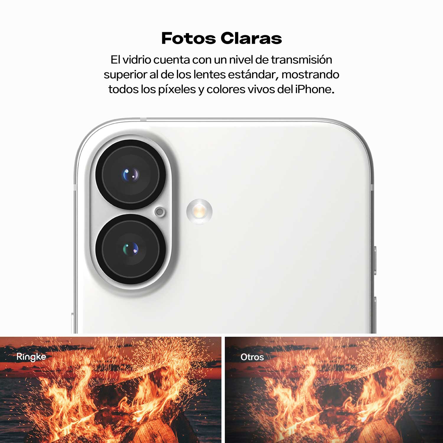 Protector de Cámara Ringke Full Cover Glass Para iPhone 16 Plus / iPhone 16 (2 und)