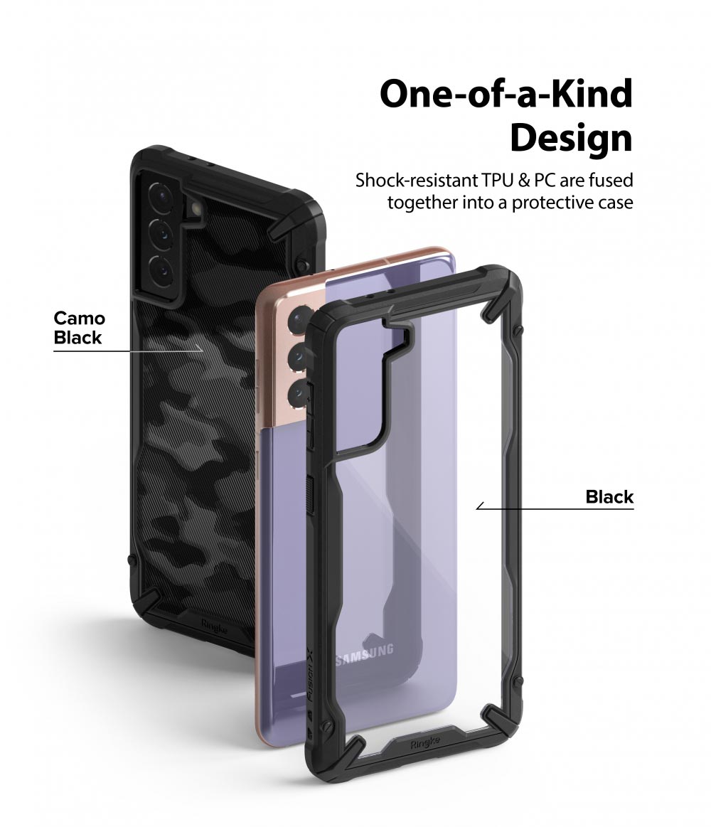 Case Negro Camuflado Ringke Fusion-X Design Para Galaxy S21 Plus