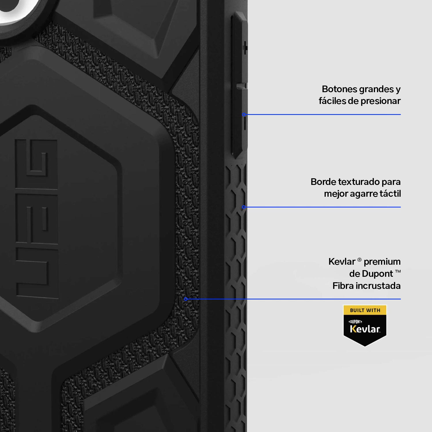 Case Negro UAG Monarch Pro Kevlar® Para iPhone 16 Pro (MagSafe)