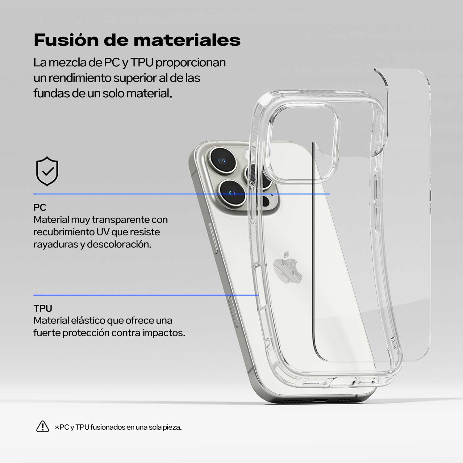 Case Blanco Transparente Fusion Para iPhone 16 Pro Max