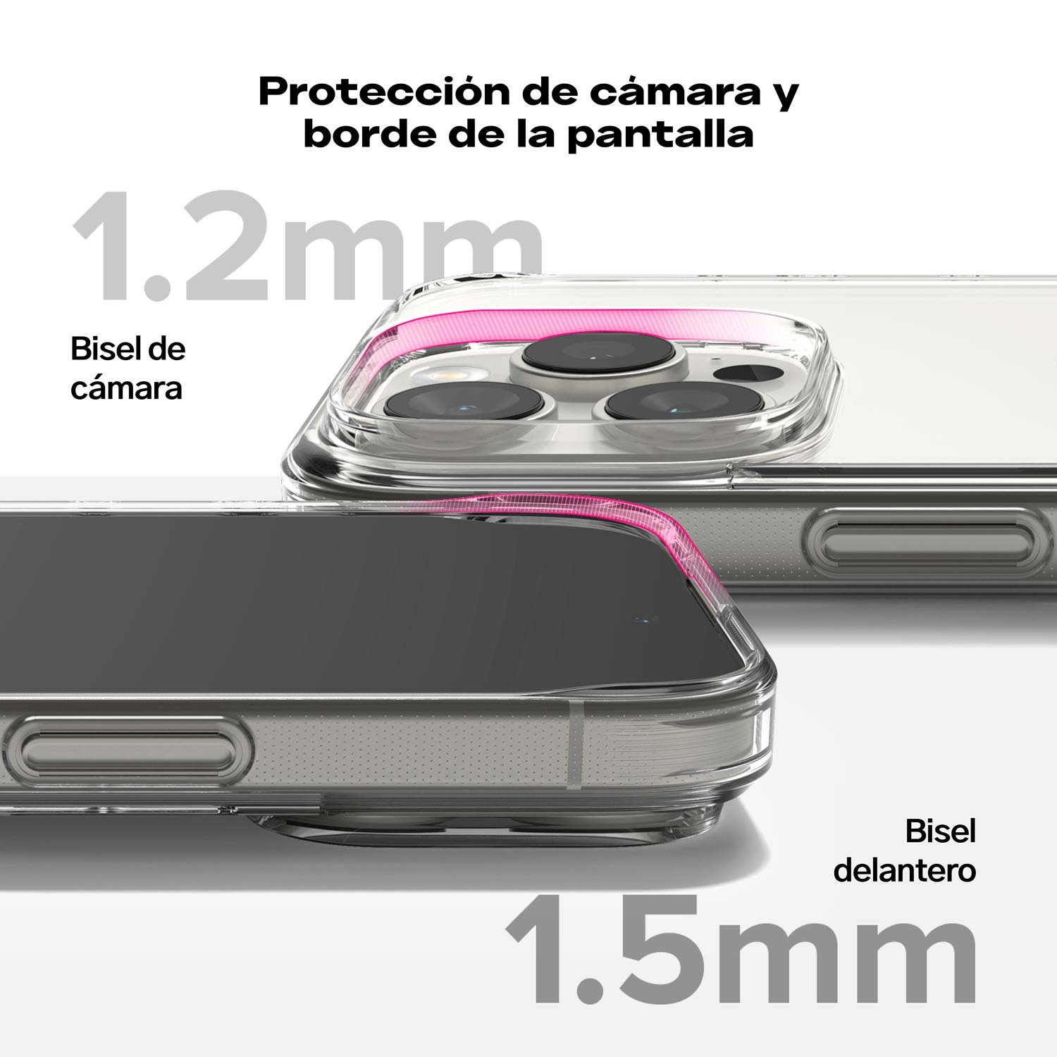 Case Blanco Transparente Fusion Para iPhone 16 Pro Max