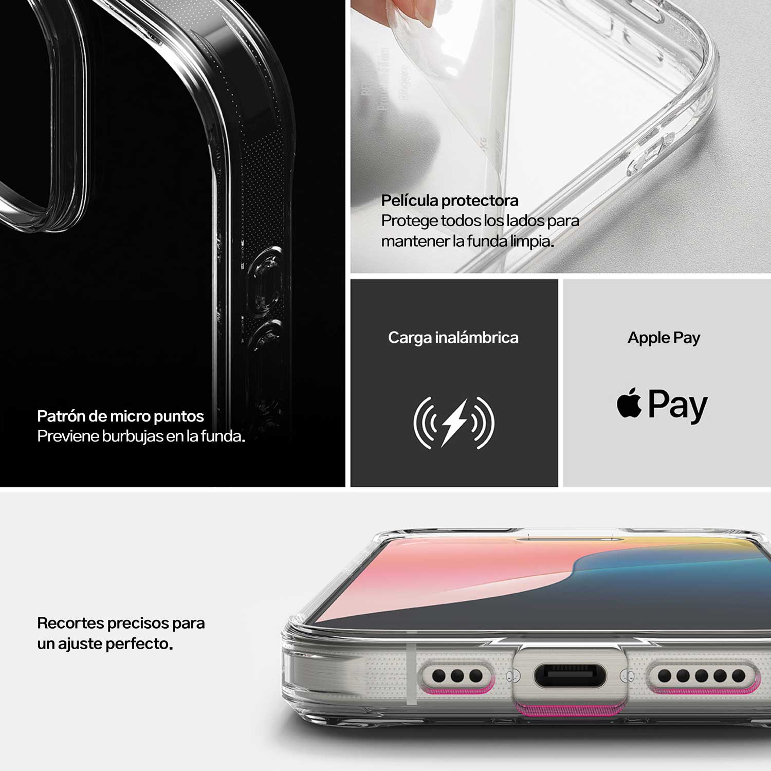 Case Blanco Transparente Fusion Para iPhone 16 Pro Max