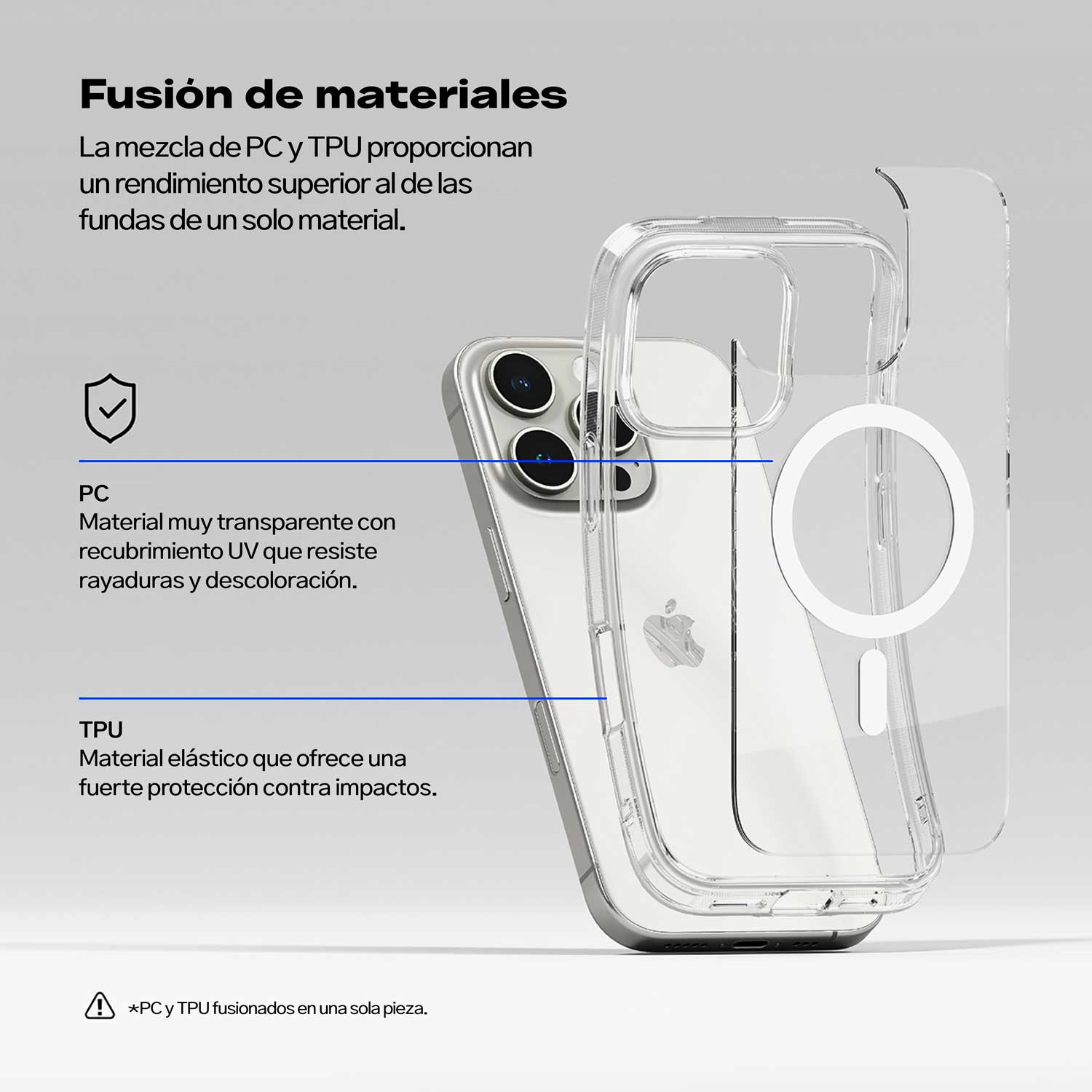 Case Clear Ringke Fusion iPhone 16 Pro Con MagSafe