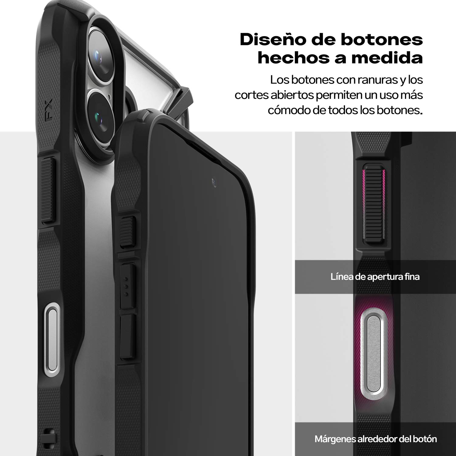 Case Negro Transparente Ringke Fusion X Para iPhone 16