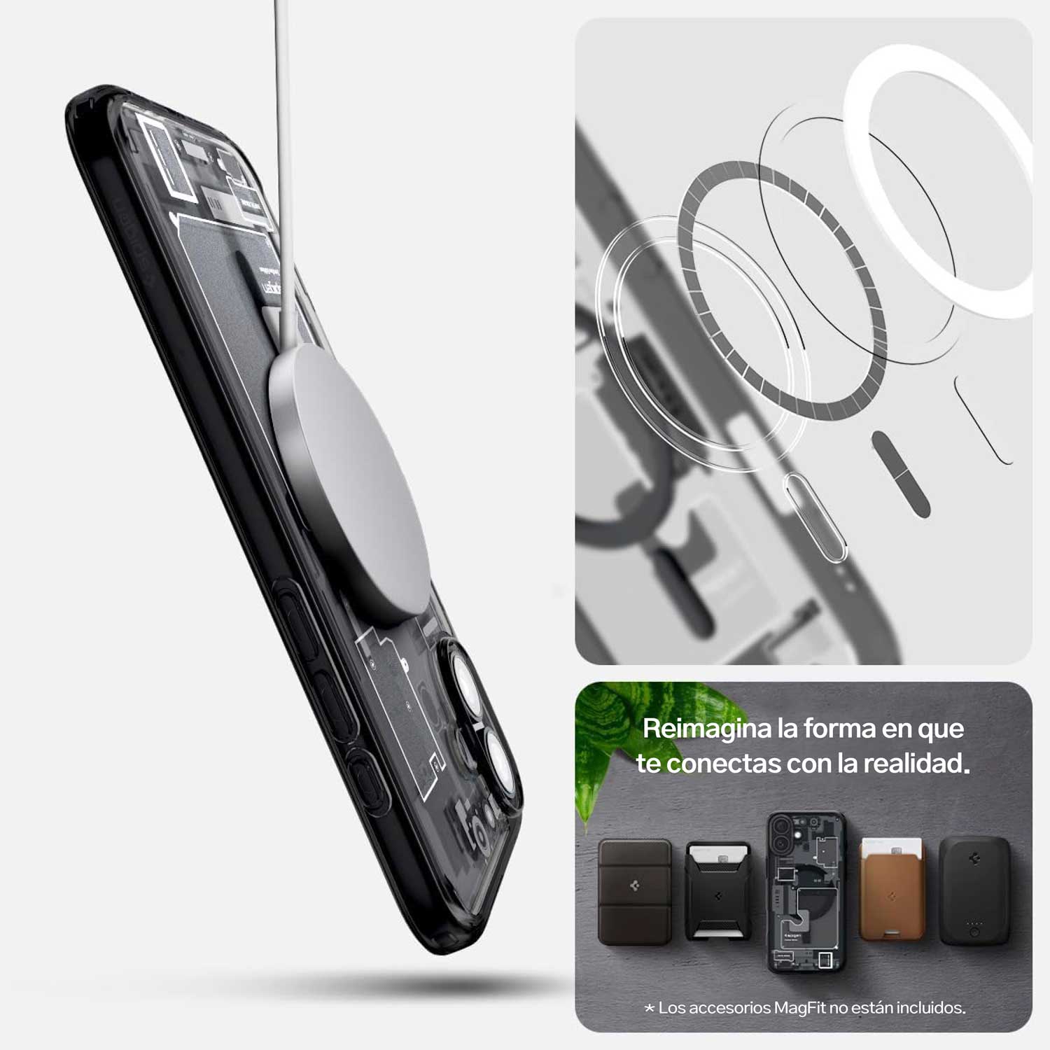 Case Negro Spigen Ultra Hybrid Zero One Para iPhone 16 Con MagSafe