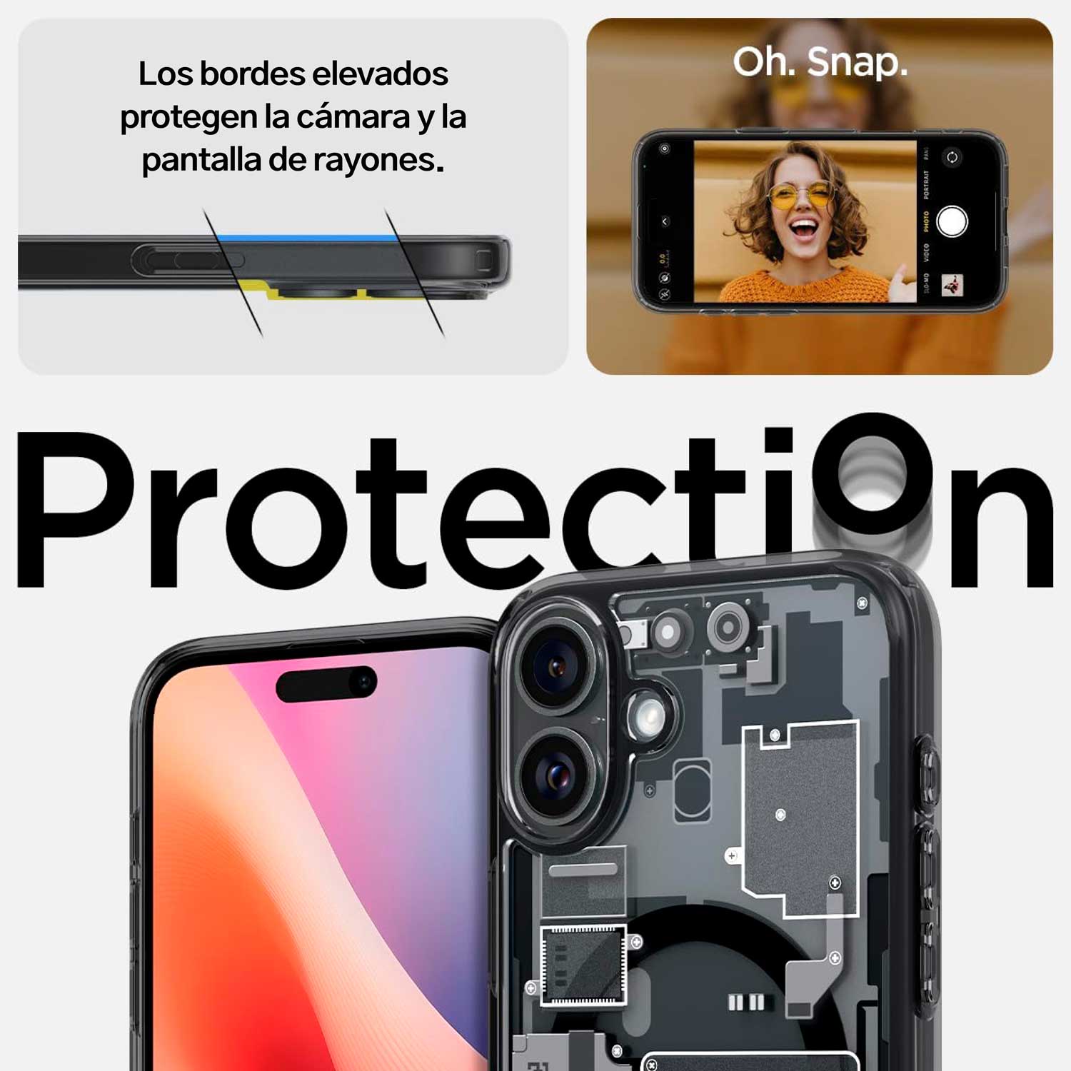 Case Negro Spigen Ultra Hybrid Zero One Para iPhone 16 Con MagSafe