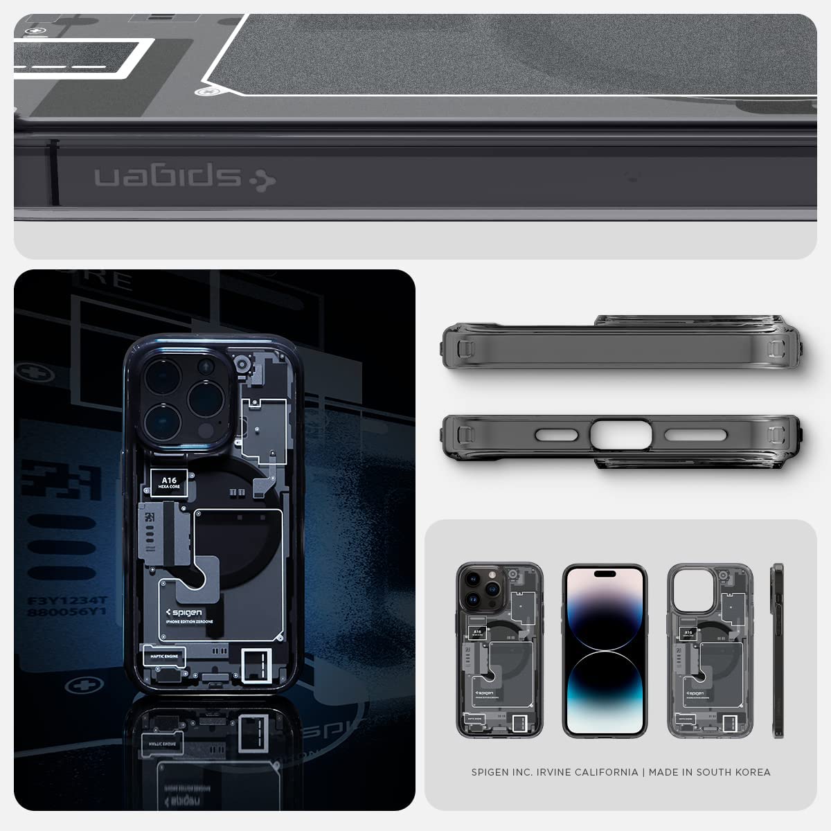 Case Negro Spigen Ultra Hybrid Zero One Para iPhone 14 Pro Max Con Magsafe