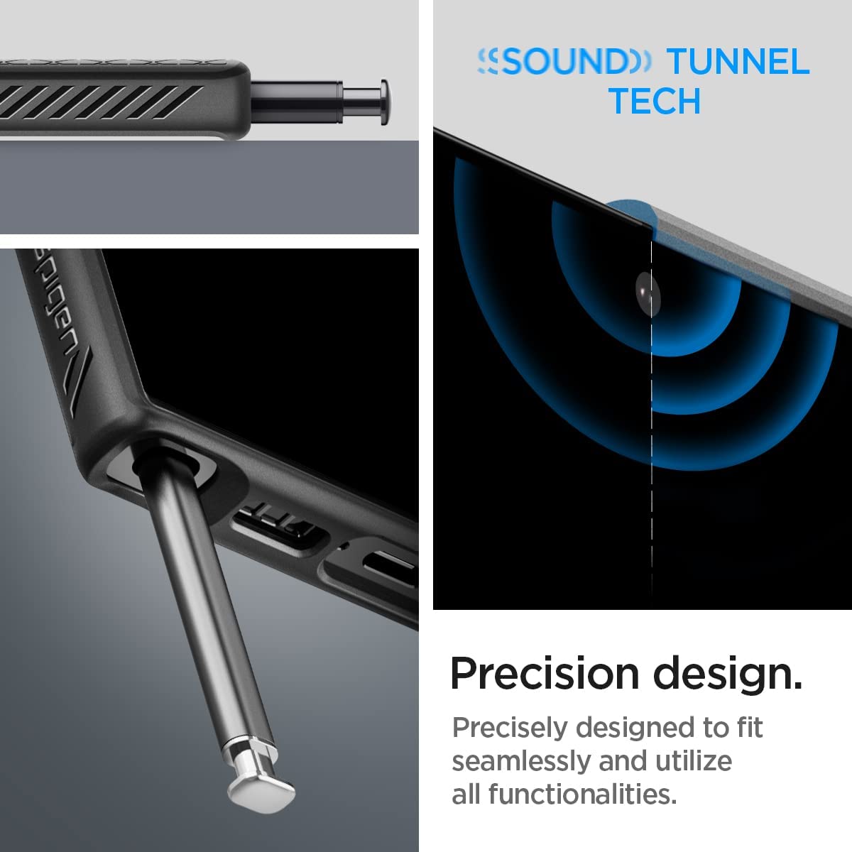 Case Negro Mate Spigen Liquid Air Armor Para Galaxy S23 Ultra