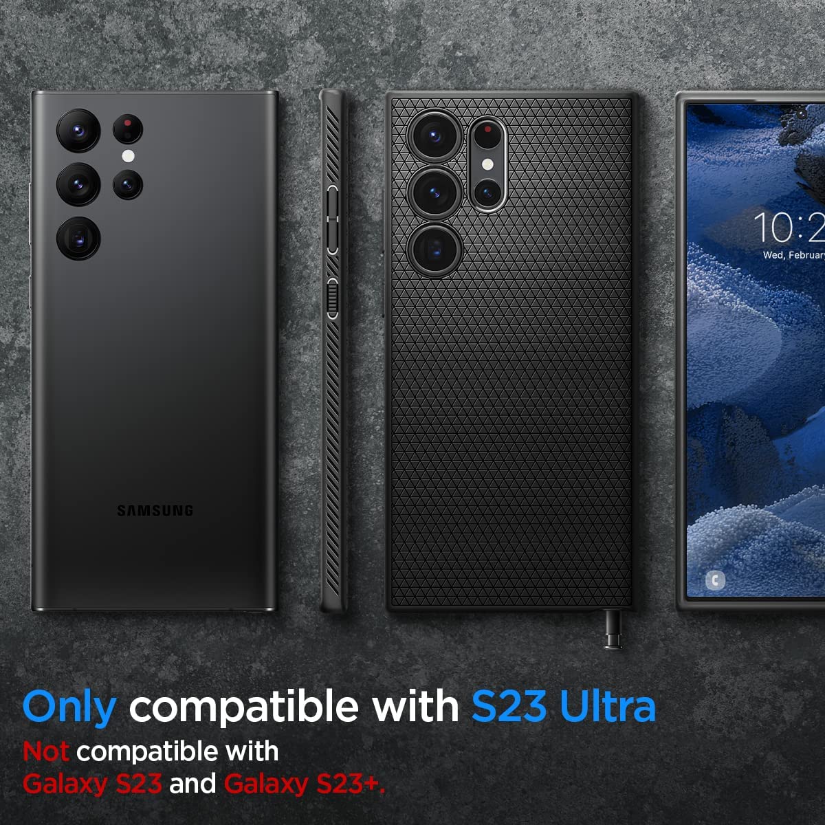 Case Negro Mate Spigen Liquid Air Armor Para Galaxy S23 Ultra