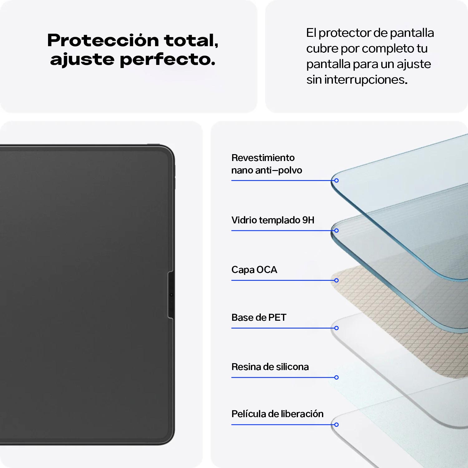 Protector Pantalla Vidrio Spigen Paper Touch EZ Fit Para iPad Pro 11" M4 (2024)