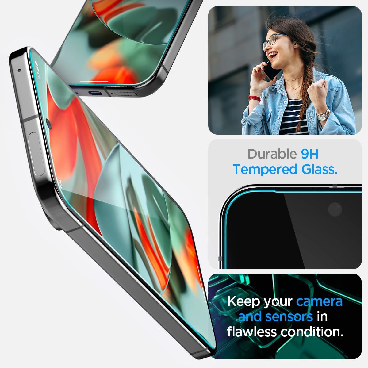 Mica Vidrio Templado Spigen EZ FIT GLAS.tR Para Pixel 9 Pro XL (2 UND)