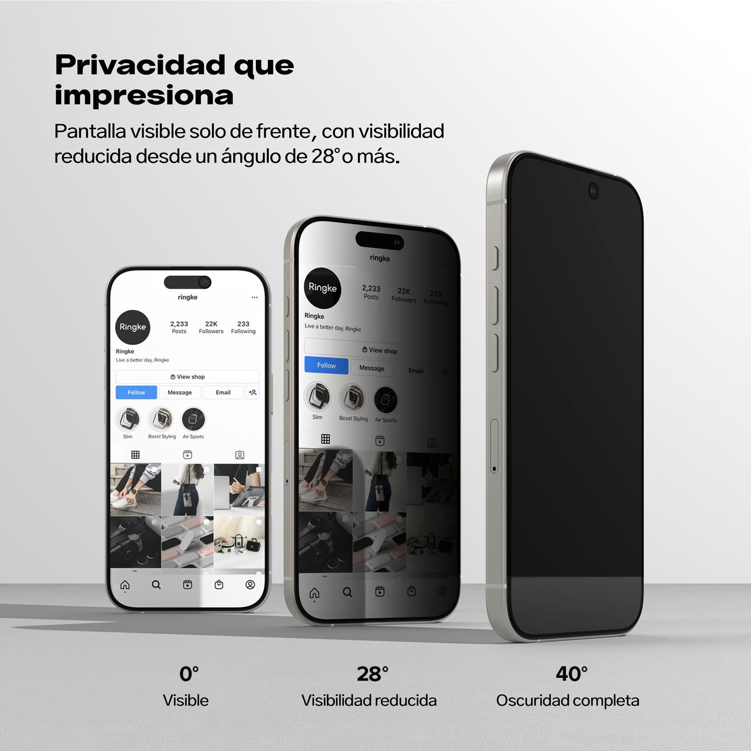 Protector Pantalla Vidrio Ringke Easy Slide Anti-espía Para iPhone 16 Pro Max (2 UND + Instalador)