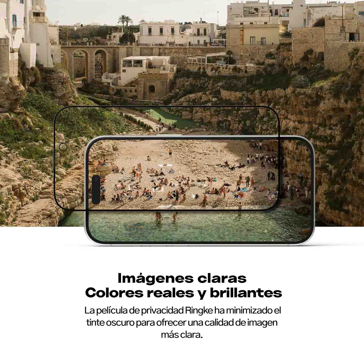 Protector Pantalla Vidrio Ringke Easy Slide Anti-espía Para iPhone 16 Pro Max (2 UND + Instalador)