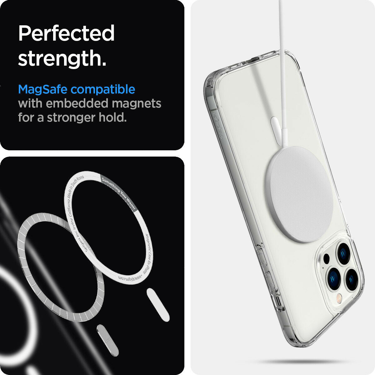 Case Blanco Spigen Ultra Hybrid Para iPhone 13 Pro Max Con Magsafe