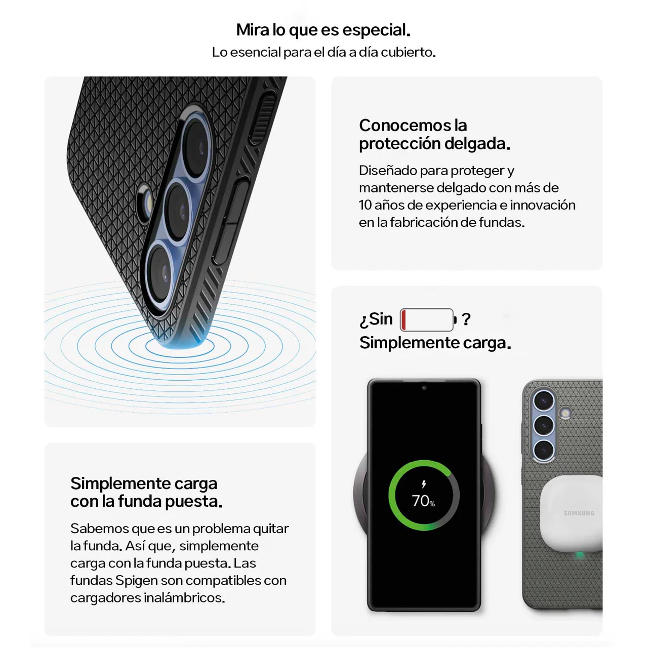 Case Negro Spigen Liquid Air Armor Para Galaxy S25 Plus