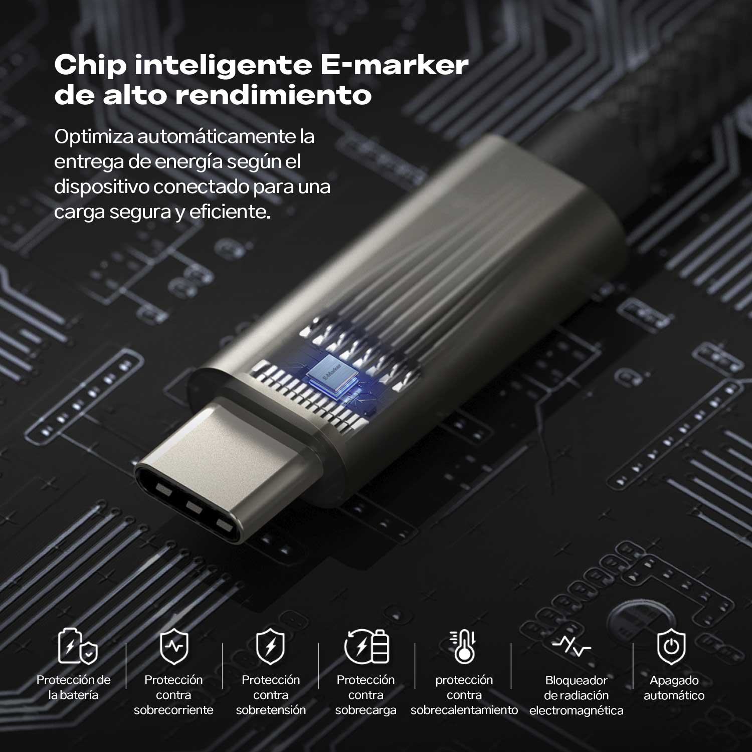 Cable Cargador Ringke 90 Grados Carga Rápida 240W Tipo C a C (3.2 Gen 2x2) - 2 Metros