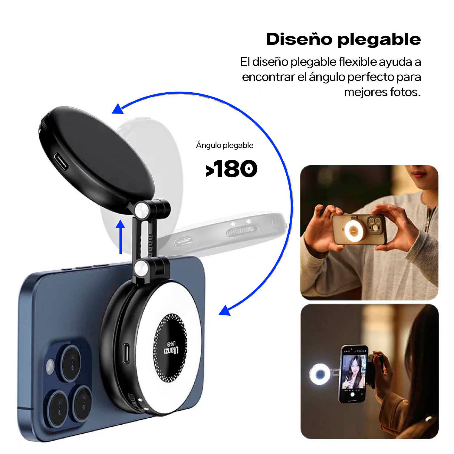 Aro Luz LED Portatil Ulanzi Para Celular Con Magsafe