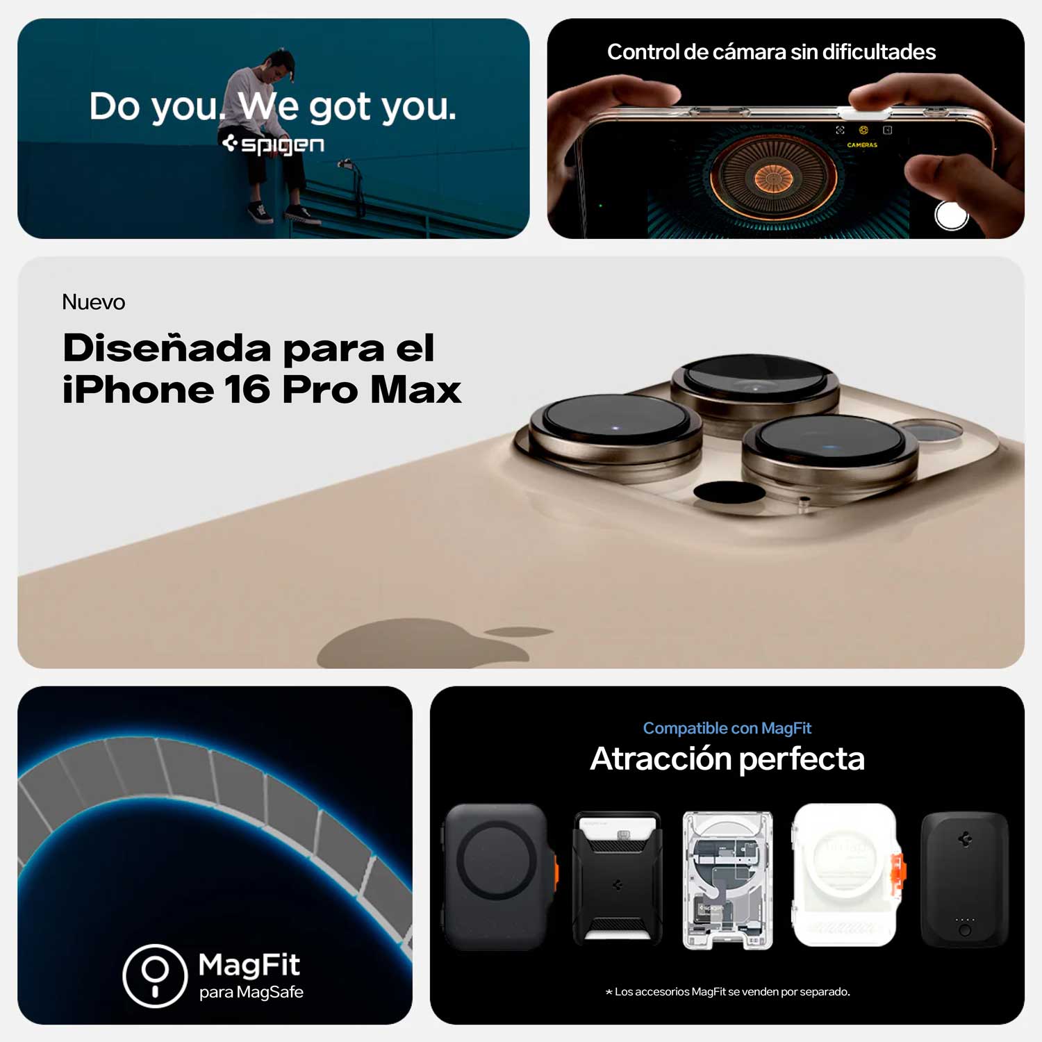 Case Spigen Ultra Hybrid + Control de Cámara Para iPhone 16 Pro Max Con MagSafe