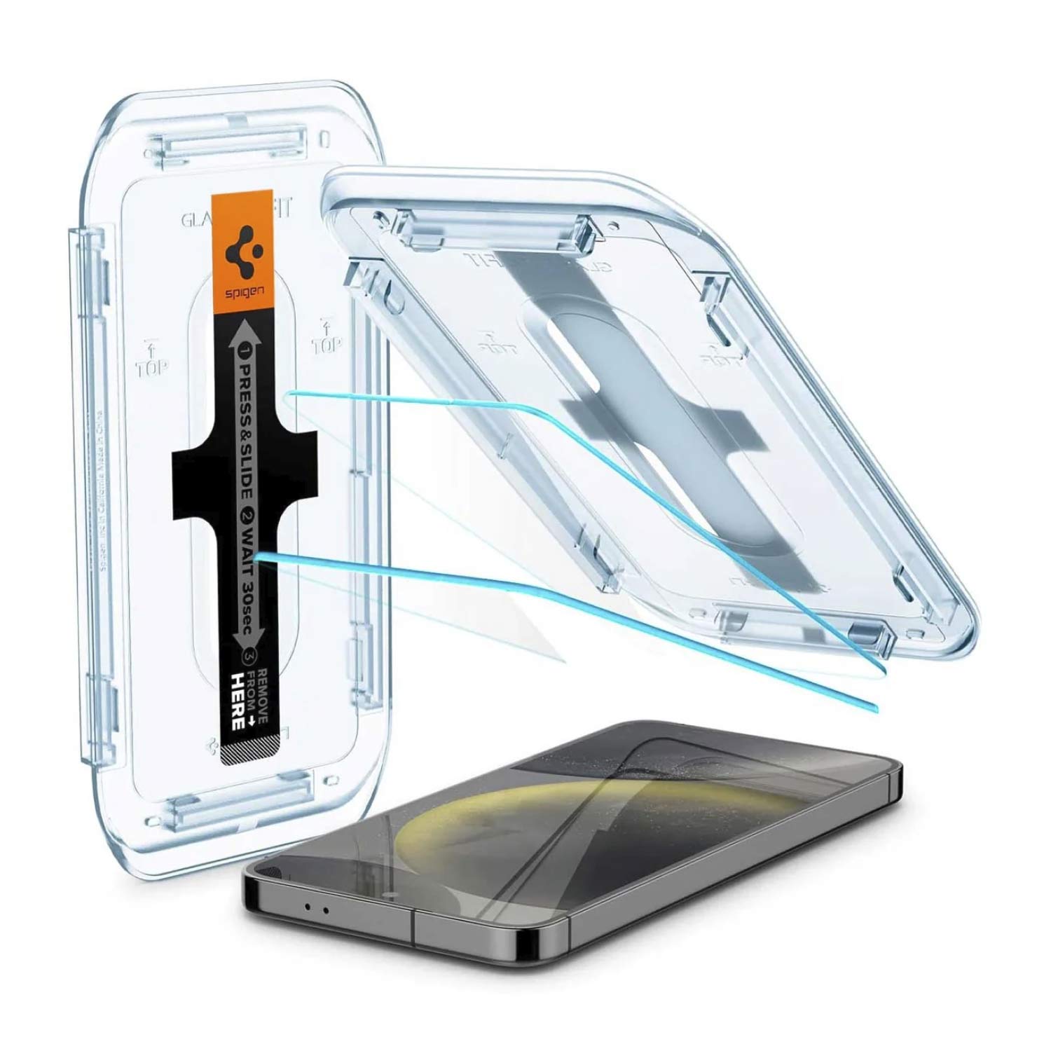 Protector Pantalla Vidrio Spigen EZ FIT GLAS.tR Para Galaxy S25 / Galaxy S24 (2 UND)