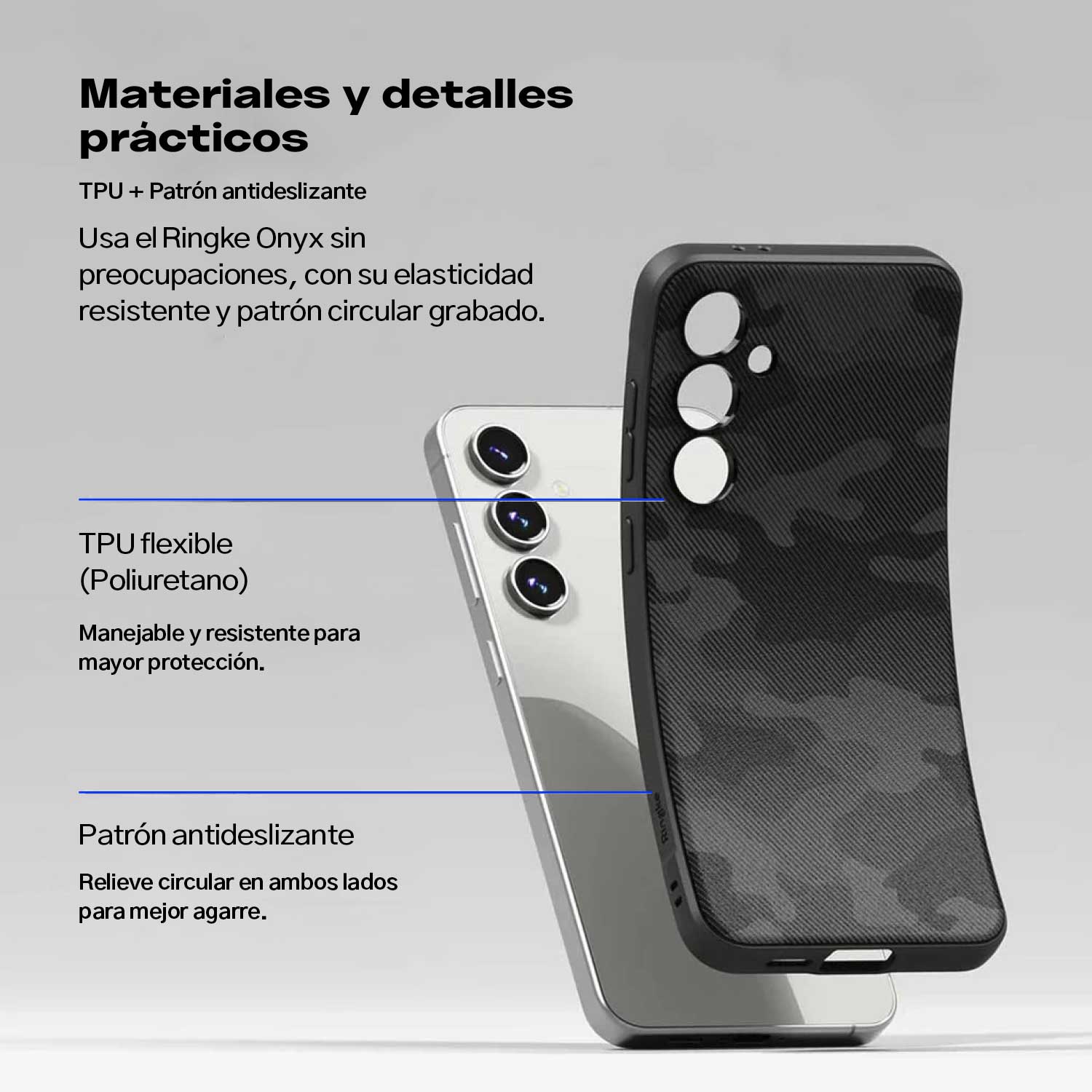 Case Negro Camuflado Ringke Onyx Design Para Galaxy S24 FE