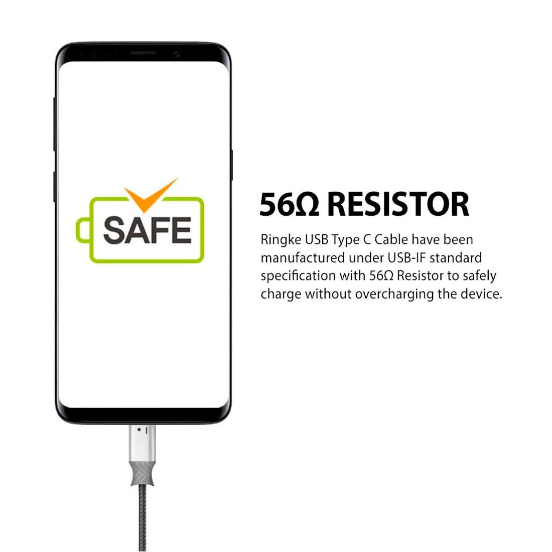 Cargador Ringke Fish Carga Rápida Tipo C a USB (20 CM)