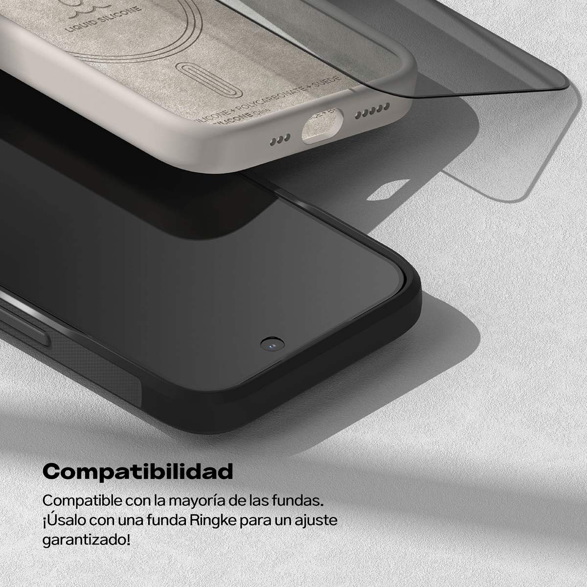 Protector de Pantalla Vidrio Ringke Anti-espía Para iPhone 15 Pro (instalador)