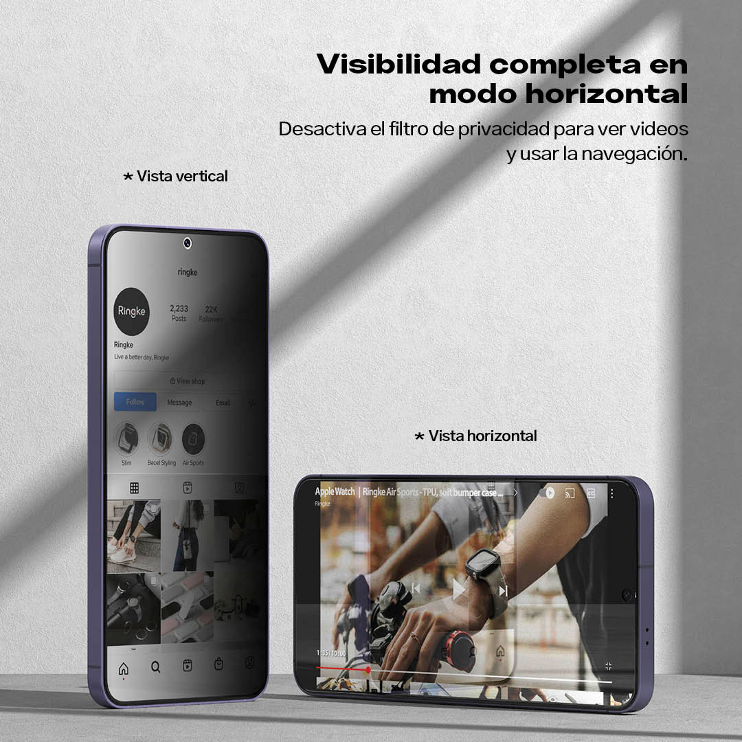 Protector Pantalla Vidrio Anti-espía Ringke Para Galaxy S24 Plus (2 Und + Instalador)