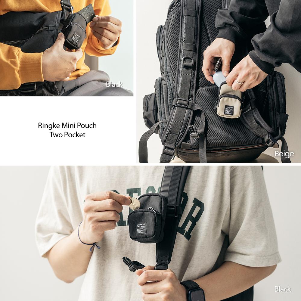 Ringke Mini Bolso Negro Para Galaxy Buds Airpods Tarjetas (2 Bolsillos)